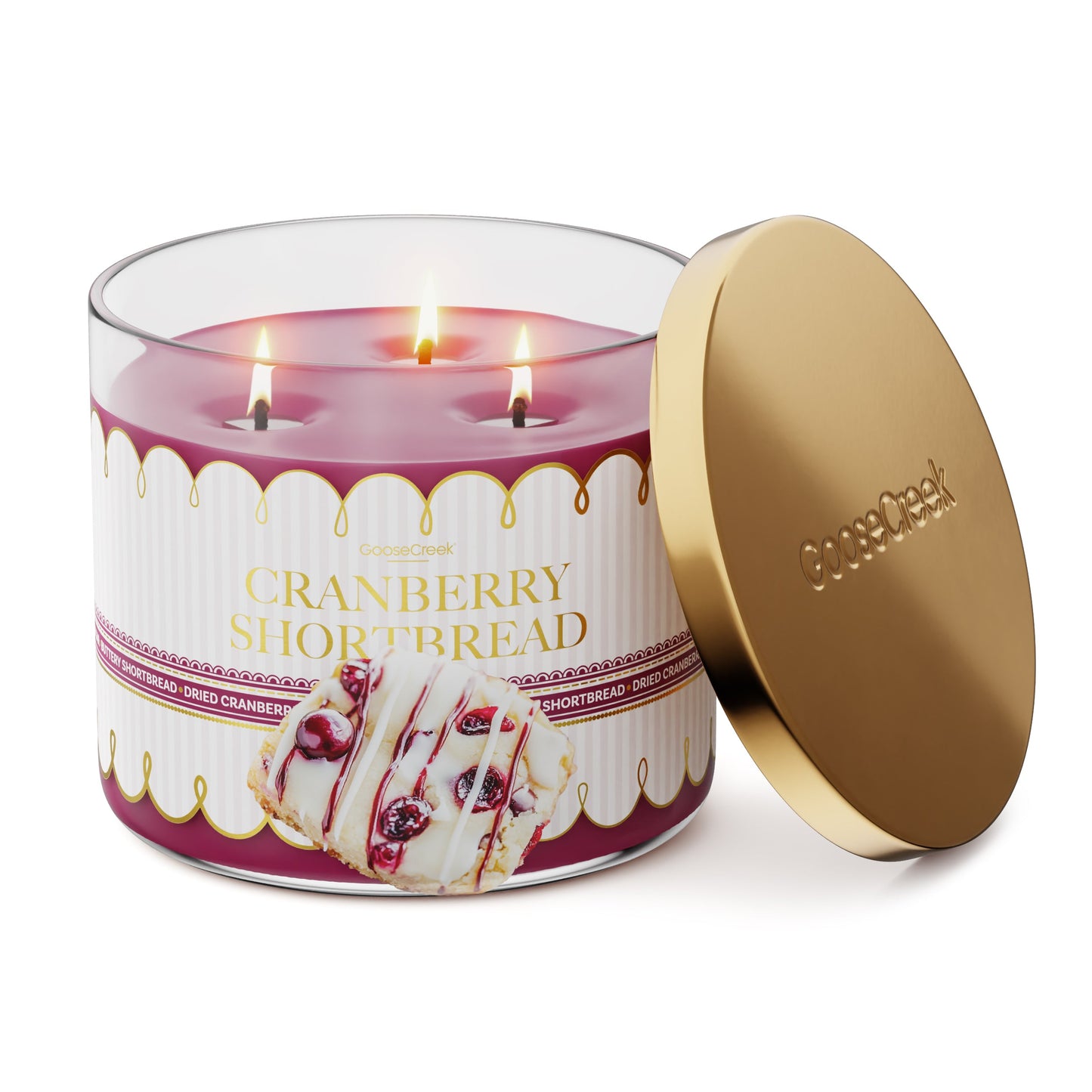 Cranberry Shortbread 3-Wick Candle