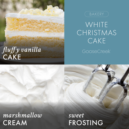 White Christmas Cake 3-Wick Candle